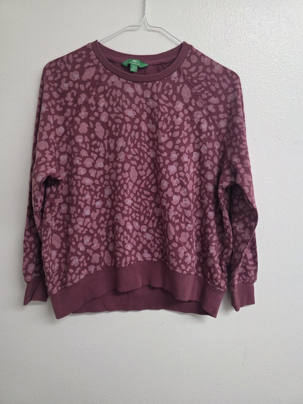 dip Maroon Leopard-Print Crewneck Sweater (0753)